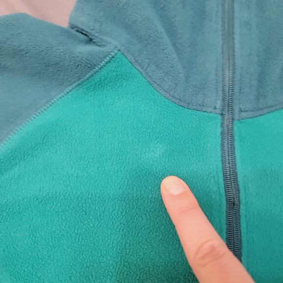 Columbia Teal Green 1/4 Zip Fleece Pullover Soft Mock Neck Women’s Small - Picture 7 of 9